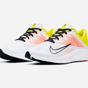Nike Women's White and Neon Yellow Athletic Shoes
